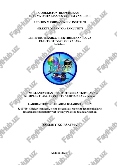elektrotexnika, elektr mexanikasi va elektr texnologiyalari — DOCX