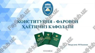 o'zbekiston respublikasi konstitutsiyasi — PPTX
