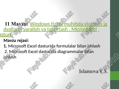 microsoft excel — PPTX