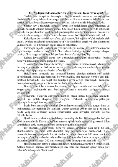vodoprovod tarmoqlari va vodovodlarni trassirovka qilish — DOCX