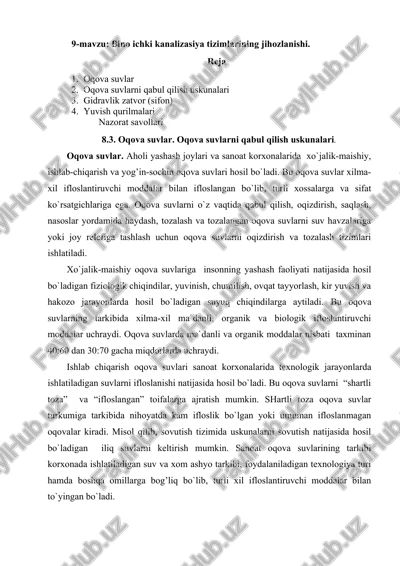 oqova suvlar — DOCX