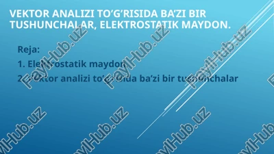 elektromagnitmaydon nazariyasi — PPTX