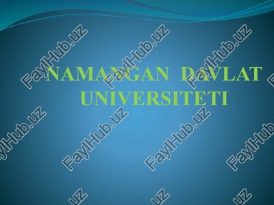 namangan davlat universiteti — PPTX
