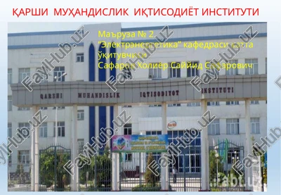 elektr sistema elementlarining almashtirish sxemasi — PPTX