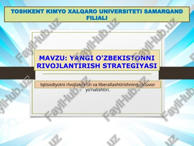 yangi o'zbekistonni rivojlantirish strategiyasi — PPTX
