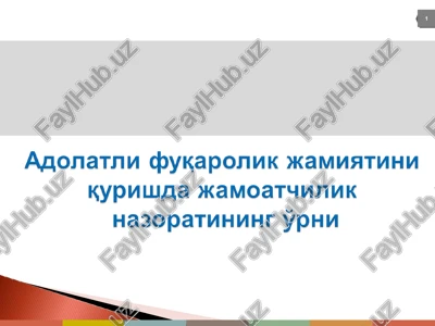 fuqarolik jamiyati institutlari — PPT