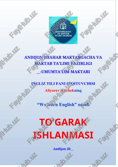 to’garak ishlanmasi betlik — DOCX