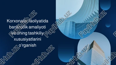 bankrotlik amaliyoti va uning tashkiliy xususiyatlarini o‘rganish — PPTX