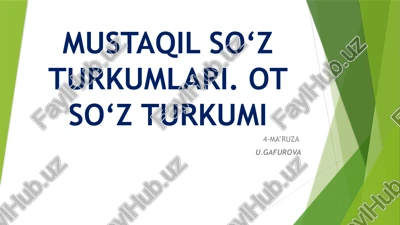 mustaqil so‘z turkumlari. ot so‘z turkumi — PPTX