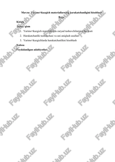 yarimo‘tkazgich materiallarning harakatchanligini hisoblash — DOCX