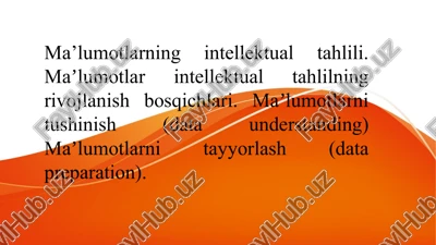 ma’lumotlarning intellektual tahlili — PPTX