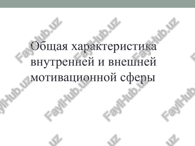 obshaya xarakteristika vnutrenney i vneshney motivatsionnoy sferi — PPTX