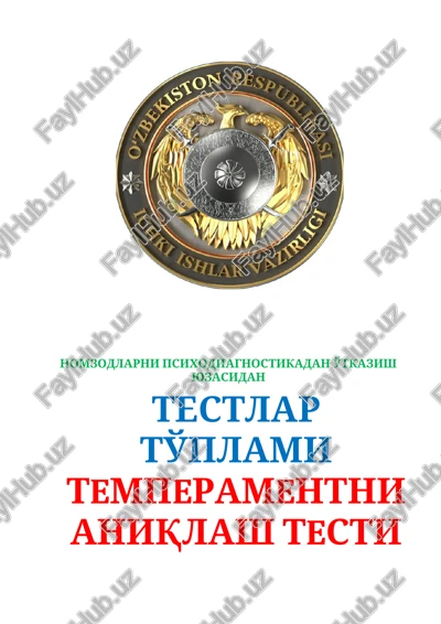 temperamentni aniqlash testi — DOCX