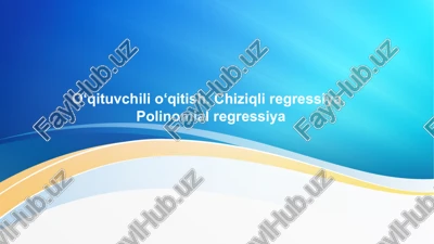 o‘qituvchi, o‘qitish (supervised learning) — PPTX
