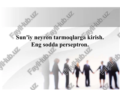 sunʼiy neyron tarmoqlar — PPTX