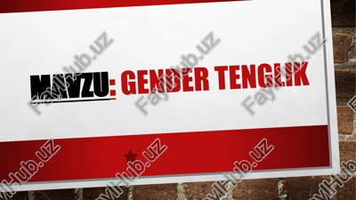 gender psixologiyasi — PPTX