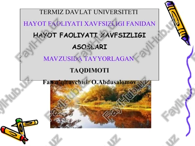 hayot faoliyati xavfsizligi asoslari — PPT