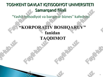 korporativ boshqaruv — PPT