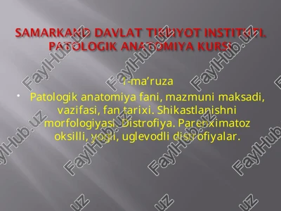 patologik anatomiya kursi — PPT