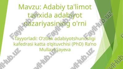 adabiyot nazariyasi — PPT