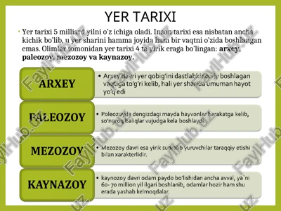 yer tarixi — PPT