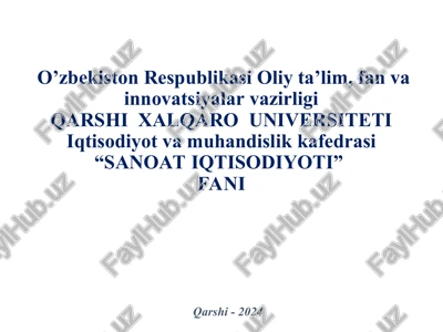 sanoat iqtisodiyoti — PPT