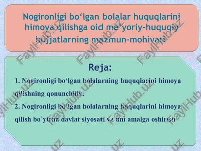 nogironlarning huquqiy himoyalari — PPT