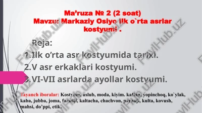 ayollar kostyumlari tarixi — PPTX