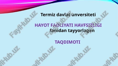 sog’lom turmush tarzi — PPTX