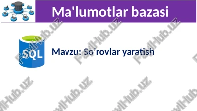 sql tilida so'rovlar — PPTX