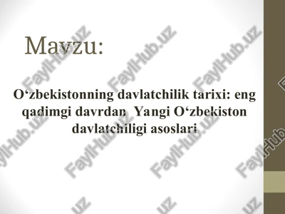 o‘zbekistonning davlatchilik tarixi — PPT
