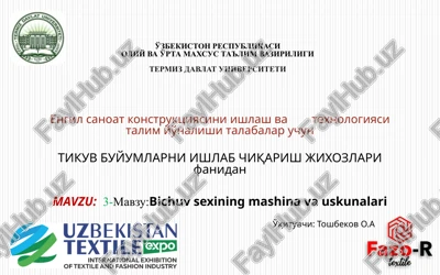 bichuvsexiningmashinavauskunalari — PPTX