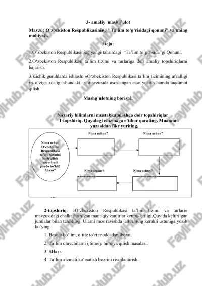 o'zbekiston respublikasining "ta’lim to’g’risidagi qonuni" va uning mohiyati — DOCX