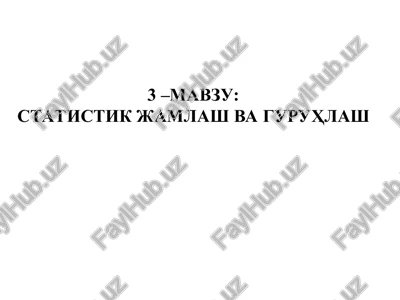 statistik guruhlash — PPT