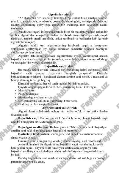 algoritm tahlili — DOCX