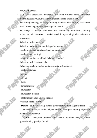 relatsion modeli — DOCX