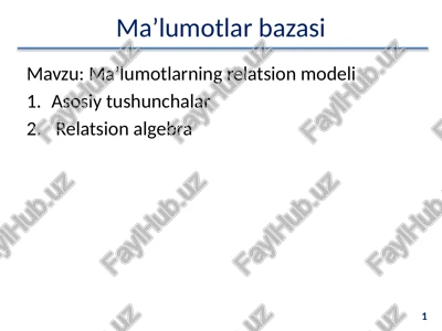 ma’lumotlarbazasi — PPTX