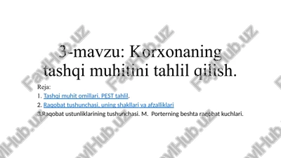 raqobat ustunliklari — PPTX