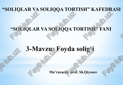soliqlar va soliqqa tortish — PPTX