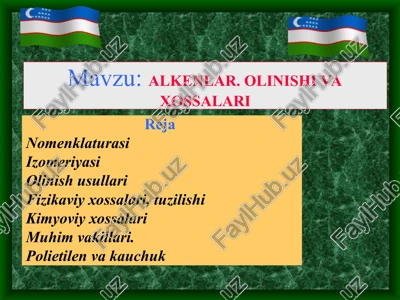 alkenlar.olinishi va xossalari — PPT