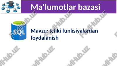 ichki funksiyalardan foydalanish — PPTX