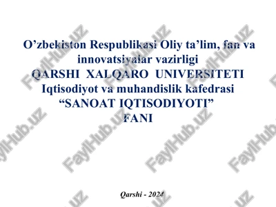 sanoatda fan-texnika taraqqiyoti va innovatsion faoliyat — PPT