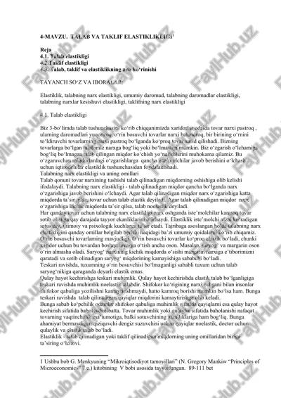 talab elastikligi — DOCX