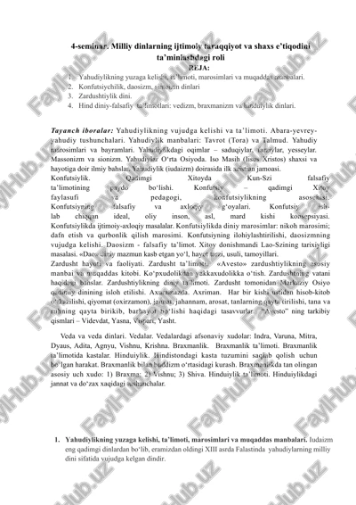 milliy dinlarning ijtimoiy taraqqiyot va shaxs e’tiqodini ta’minlashdagi roli — DOCX