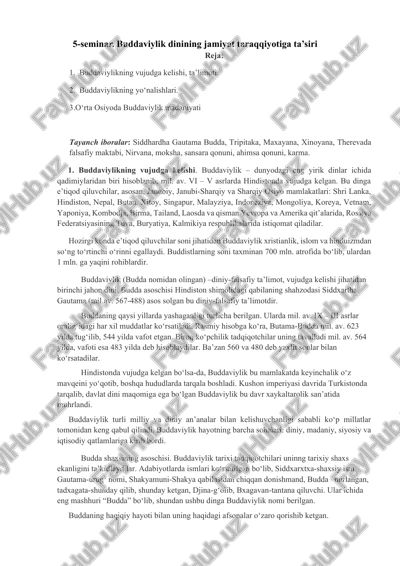 buddaviylik dinining jamiyat taraqqiyotiga ta’siri — DOCX