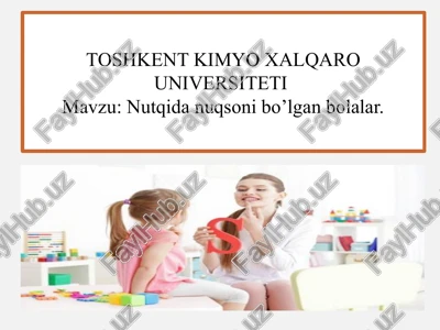 nutqidan uqsonib o'lgan bolalar. — PPTX