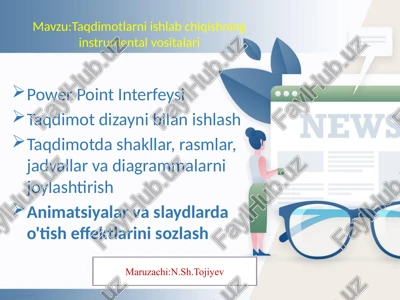 taqdimotlarni ishlab chiqishning instrumental vositalari — PPTX