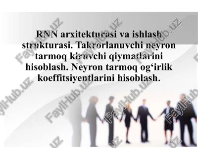 rnn (recurrent neural network) kirish — PPTX