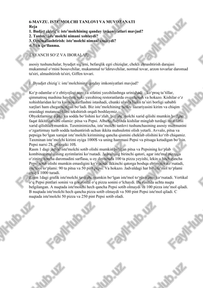 budjet chizig`i — DOCX