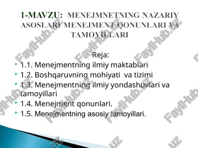 menejment nazariy asoslari — PPT